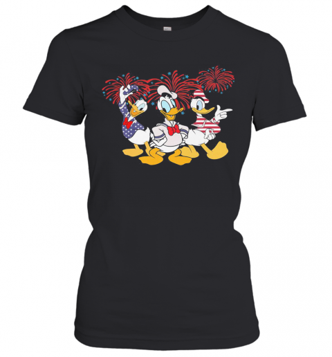 Donald Duck Firework American Flag Independence Day T-Shirt Classic Women's T-shirt