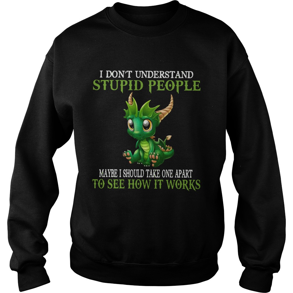 Dragon I Dont Understand Stupid People Maybe I Should Take one Apart To See How It Works Sweatshirt