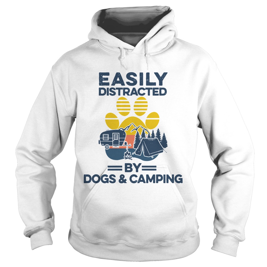 Easily Distracted By Dogs And Campers Vintage Hoodie