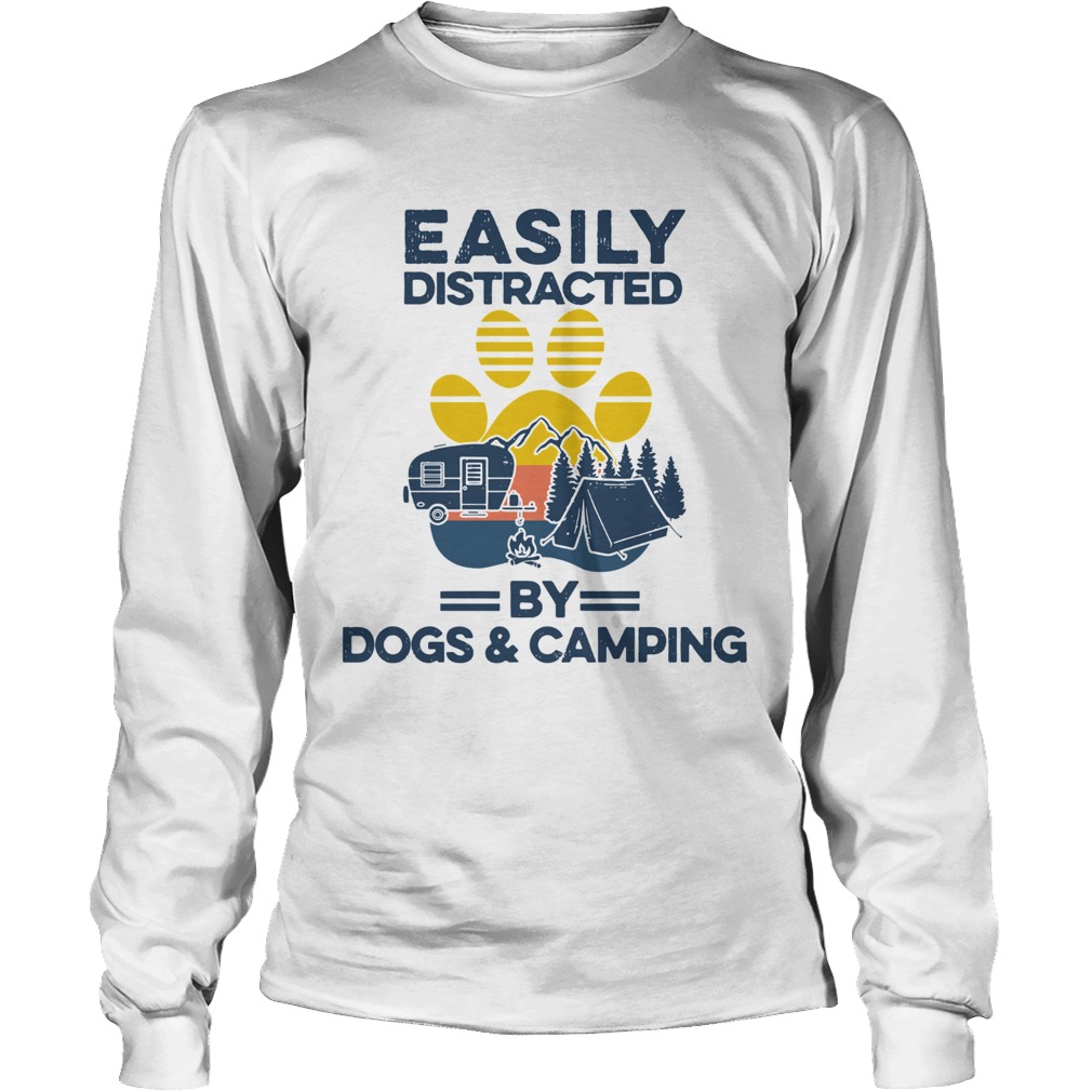 Easily Distracted By Dogs And Campers Vintage Long Sleeve