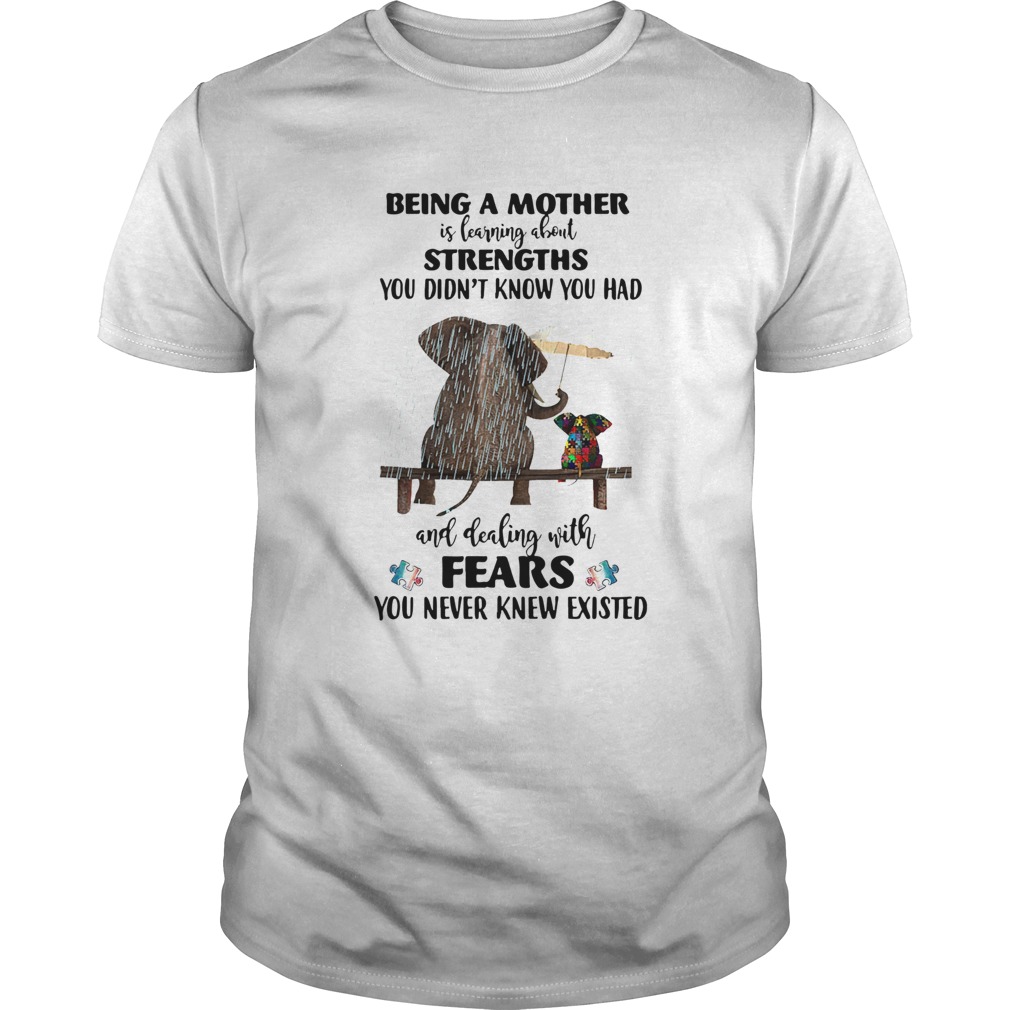 Elephant Being A Mother Strengths Autism shirt