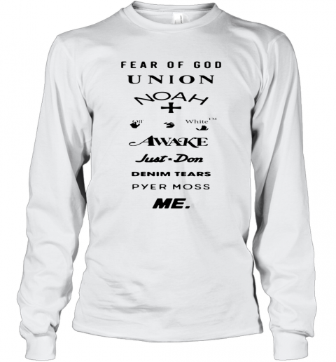 Fear Of God Union Noah White Awake Just Don Denim Tears Pyes Moss Me T-Shirt Long Sleeved T-shirt 