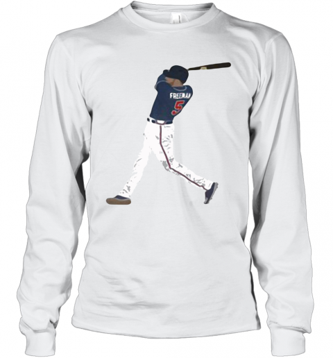 Freddie Freeman 5 Atlanta Braves Baseball Team Player T-Shirt Long Sleeved T-shirt