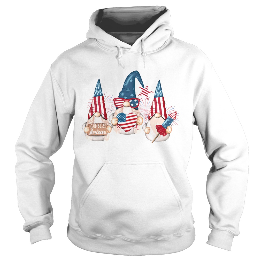 Gnome god bless American flag veteran Independence Day Hoodie