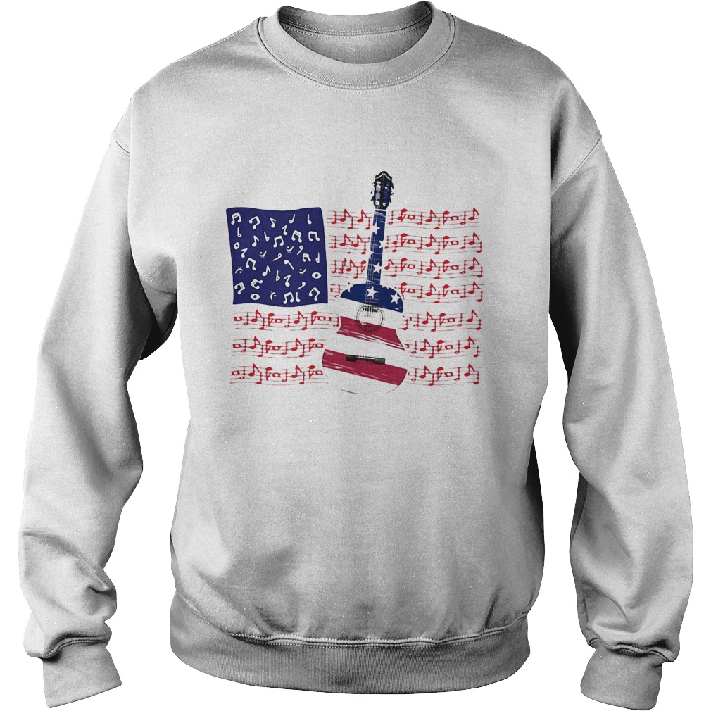 Guitar Music Note American Flag Independence Day Sweatshirt