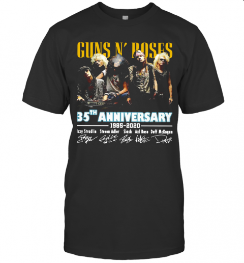 Guns N' Roses 35Th Anniversary 1985 2020 Signatures T-Shirt Classic Men's T-shirt