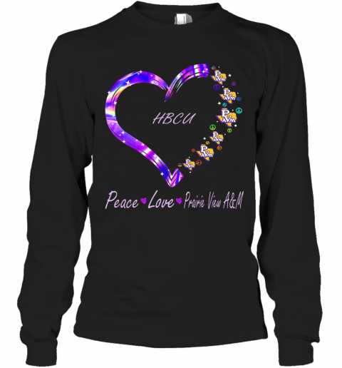 HBCU Peace Love Prairie View A T-Shirt Long Sleeved T-shirt 