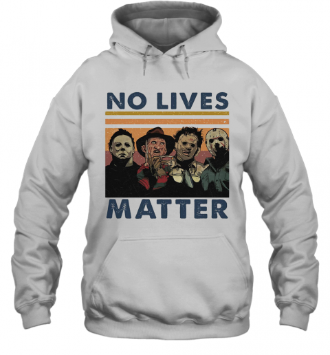 Halloween Horror Characters No Lives Matter Vintage Retro T-Shirt Unisex Hoodie