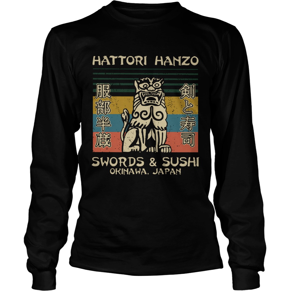 Hattori Hanzo Swords and Sushi Okinawa Japan Vintage Retro Long Sleeve