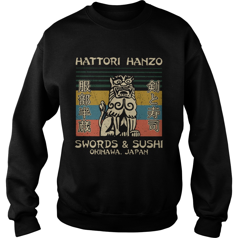 Hattori Hanzo Swords and Sushi Okinawa Japan Vintage Retro Sweatshirt