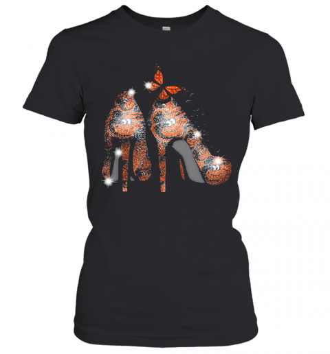 High Heels Butterfly Baltimore Orioles Diamond T-Shirt Classic Women's T-shirt