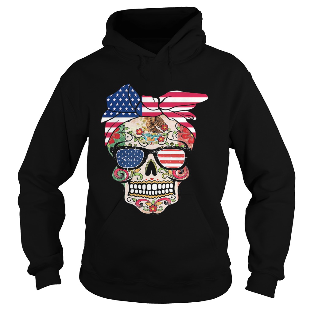 Hippie skull american flag independence day Hoodie