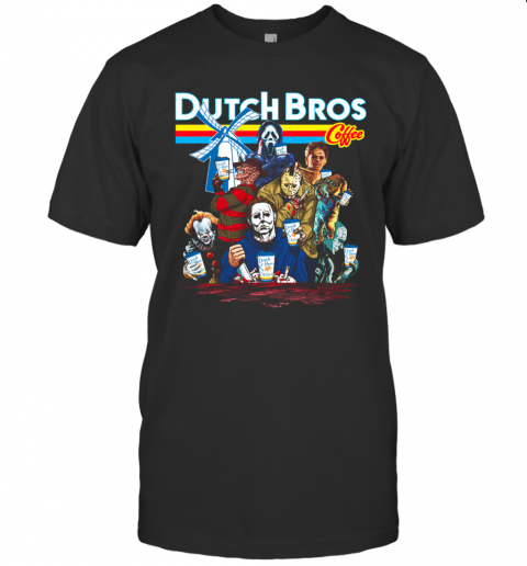 Horror Movie Characters Dutch Bros Coffee Halloween T-Shirt