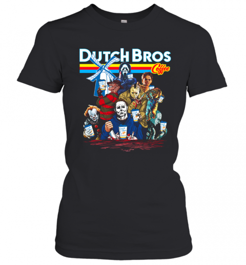 Horror Movie Characters Dutch Bros Coffee Halloween T-Shirt Classic Women's T-shirt