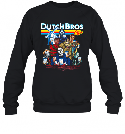 Horror Movie Characters Dutch Bros Coffee Halloween T-Shirt Unisex Sweatshirt