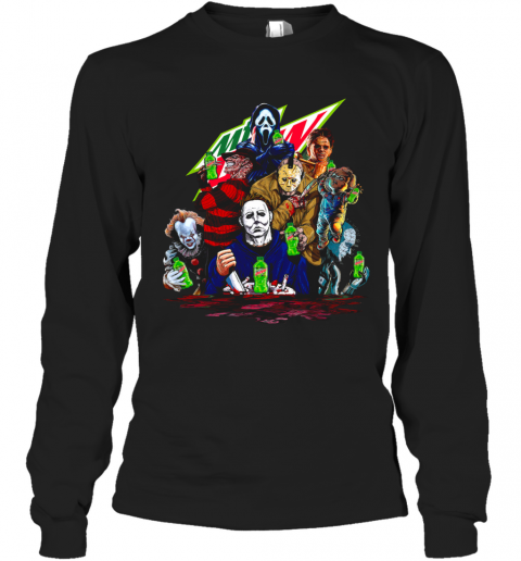 Horror Movies Characters Mountain Dew T-Shirt Long Sleeved T-shirt