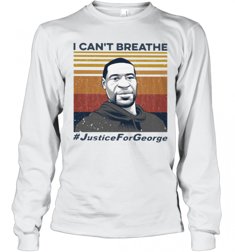 I Can't Breathe Justice For George Vintage T-Shirt Long Sleeved T-shirt 