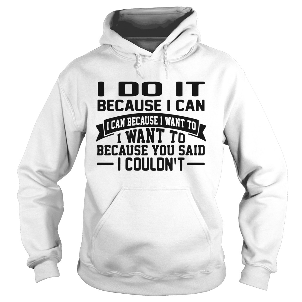 I Do It Because I Can I Can Because I Want To I Want To Because You Said I Couldnt Hoodie