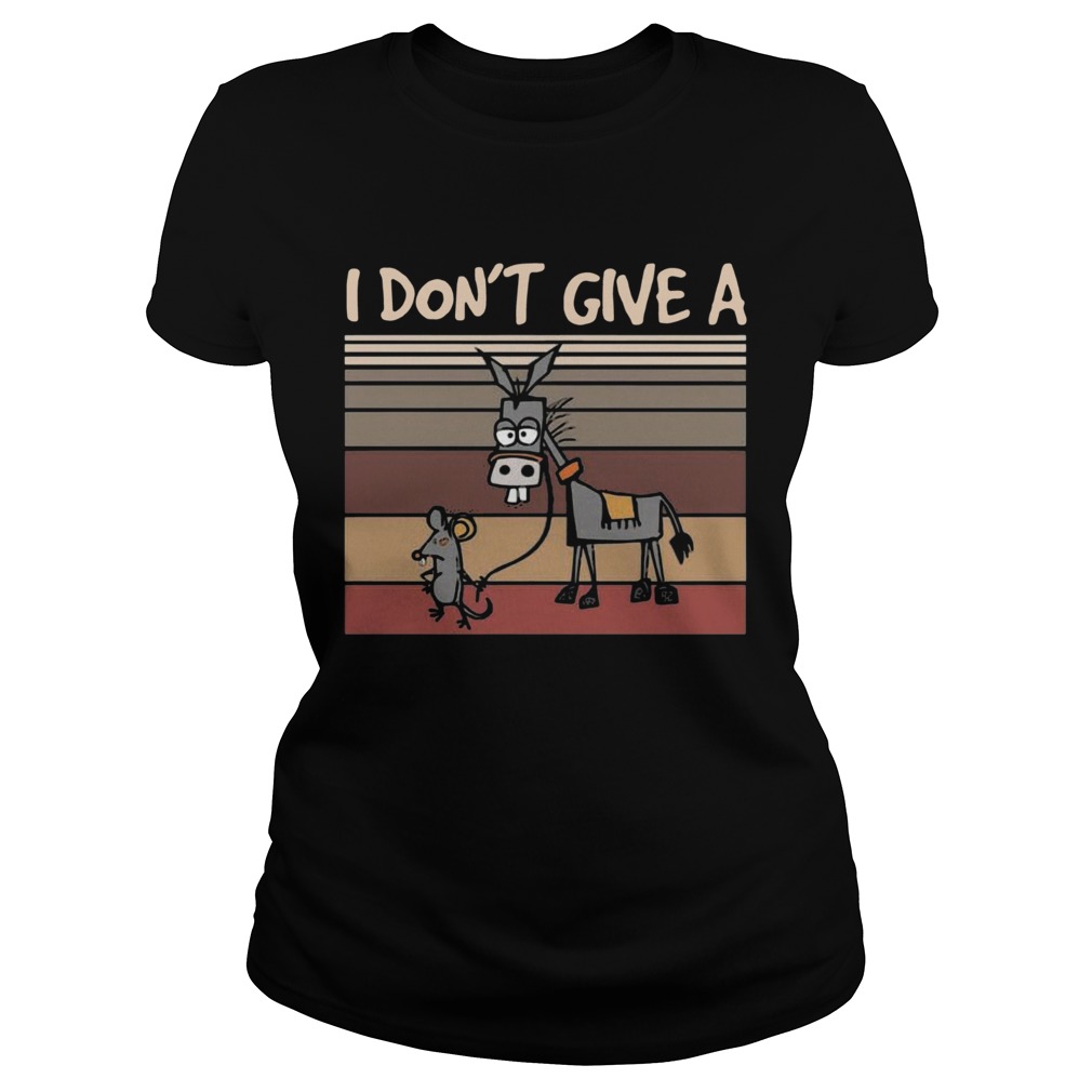 I Dont Give A Rats Mouse Walking Donkey Vintage Classic Ladies