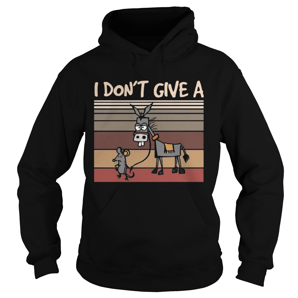 I Dont Give A Rats Mouse Walking Donkey Vintage Hoodie
