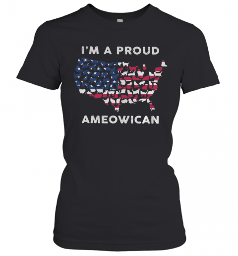 I'M A Proud Ameowican American Flag Veteran Independence Day T-Shirt Classic Women's T-shirt