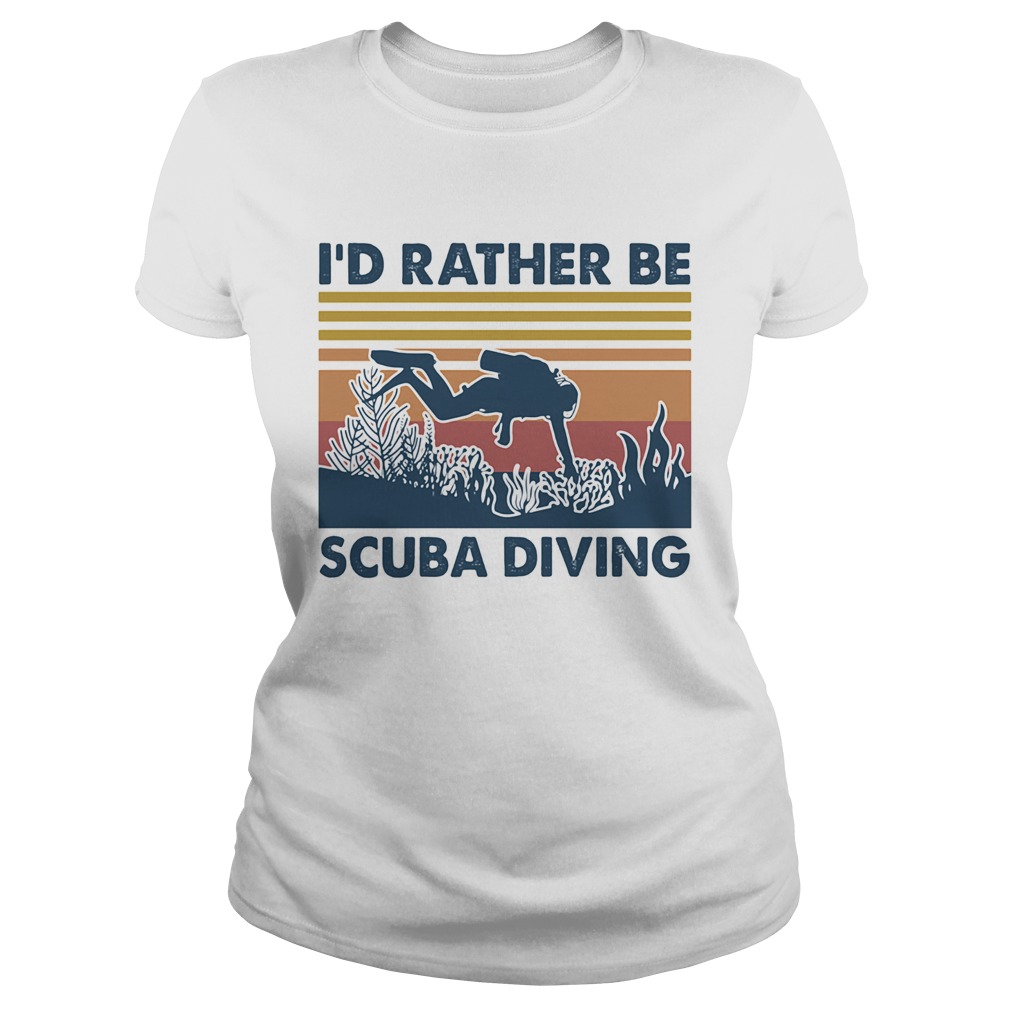 Id rather be scuba diving vintage retro Classic Ladies