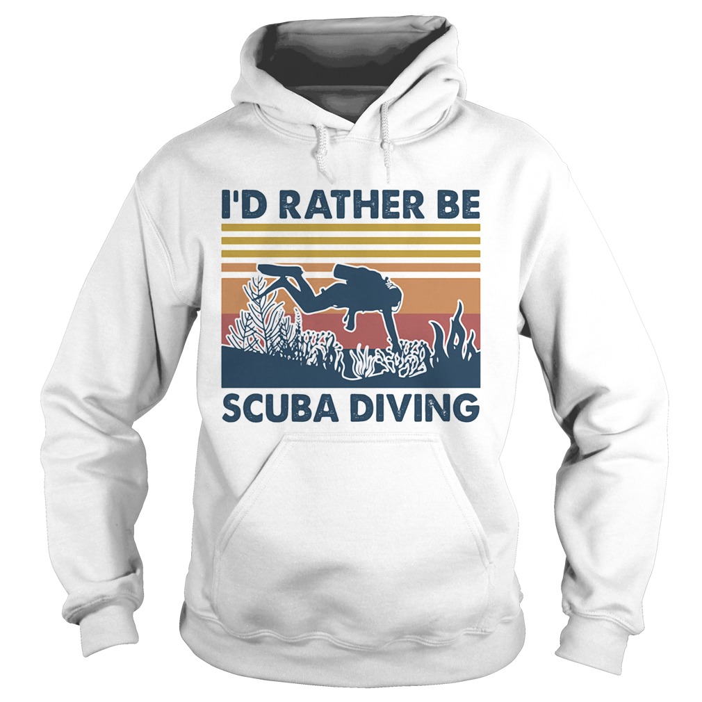 Id rather be scuba diving vintage retro Hoodie