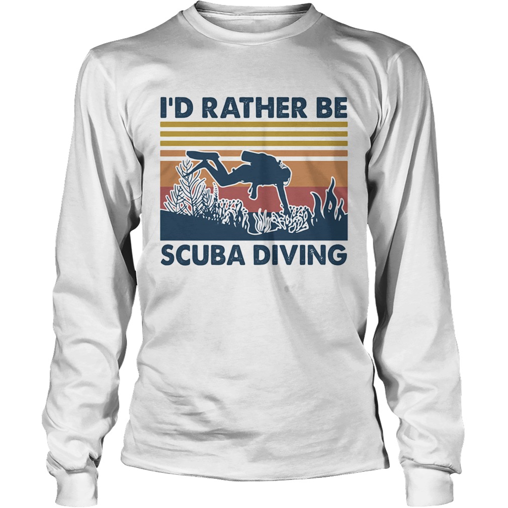 Id rather be scuba diving vintage retro Long Sleeve