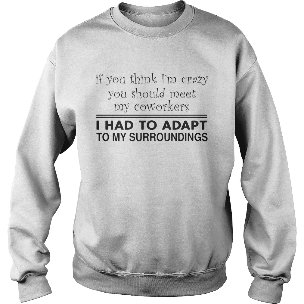 If you think Im crazy you should meet my coworkers I had to adapt Sweatshirt