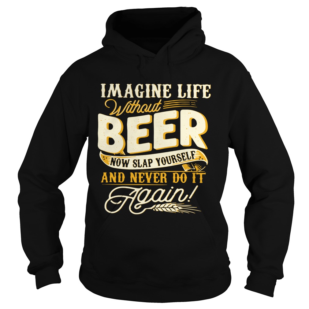 Imagine Life Without Beer Now Slap Yourself And Never Do It Again Hoodie