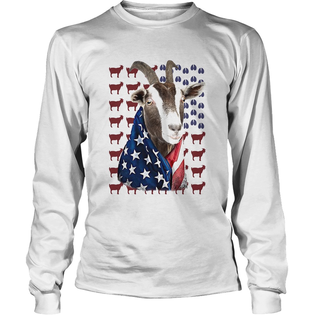Independence Day Goat Flag Long Sleeve