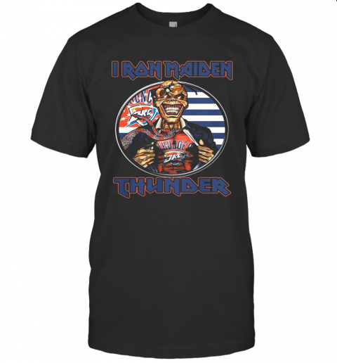 Iron Maiden Oklahoma City Thunder American Flag Independence Day T-Shirt