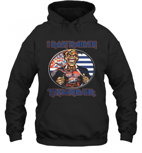 Iron Maiden Oklahoma City Thunder American Flag Independence Day T-Shirt Unisex Hoodie