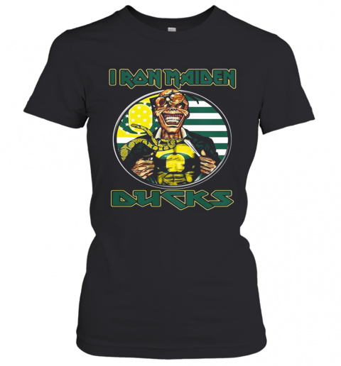 Iron Maiden Oregon Ducks American Flag Independence Day T-Shirt Classic Women's T-shirt