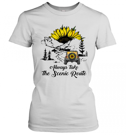 Jeep Sunflower Alway Take The Scenic Route T-Shirt Classic Women's T-shirt
