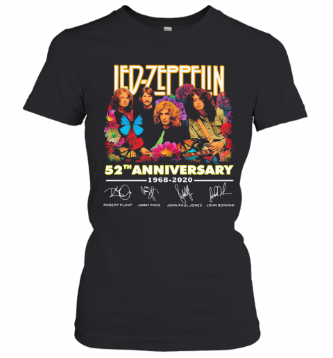 Led Zeppelin Butterfly 52 Anniversary 1968 2020 Signatures T-Shirt Classic Women's T-shirt