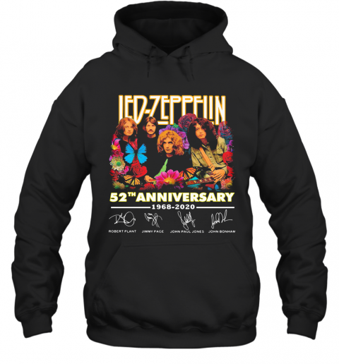 Led Zeppelin Butterfly 52 Anniversary 1968 2020 Signatures T-Shirt Unisex Hoodie