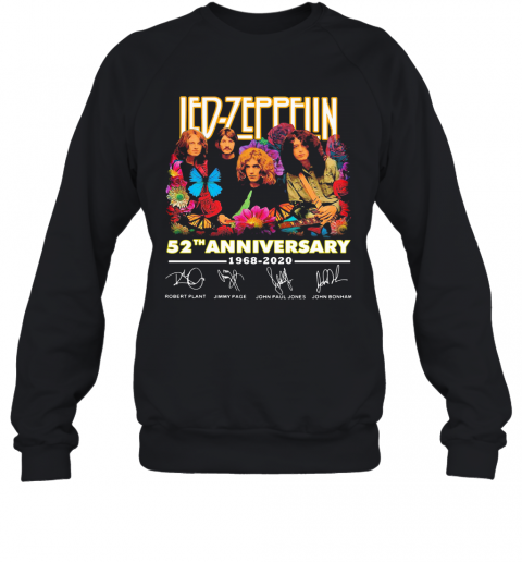 Led Zeppelin Butterfly 52 Anniversary 1968 2020 Signatures T-Shirt Unisex Sweatshirt