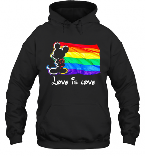 Lgbt Mickey Mouse Love Is Love Black T-Shirt Unisex Hoodie