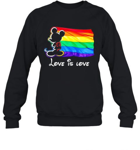 Lgbt Mickey Mouse Love Is Love Black T-Shirt Unisex Sweatshirt