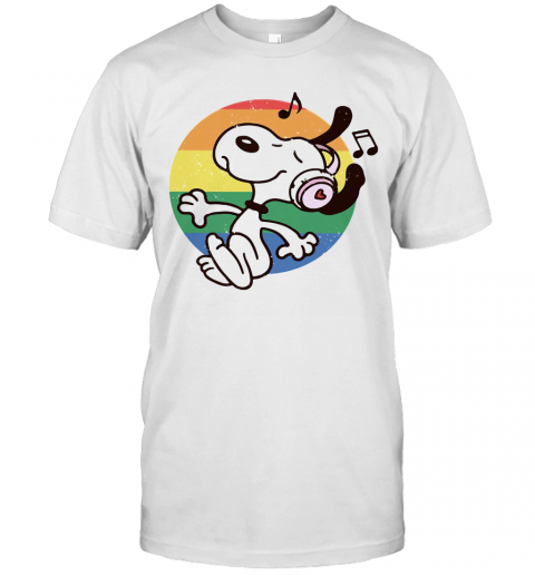 Lgbt Snoopy Listening To Music Vintage T-Shirt Classic Men's T-shirt