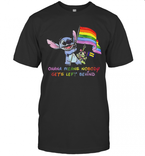 Lgbt Stitch And Scrump Ohana Means Nobody Gets Left Behind T-Shirt