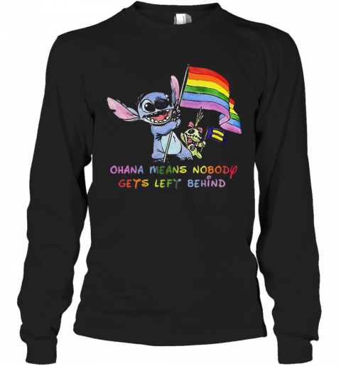 Lgbt Stitch And Scrump Ohana Means Nobody Gets Left Behind T-Shirt Long Sleeved T-shirt 