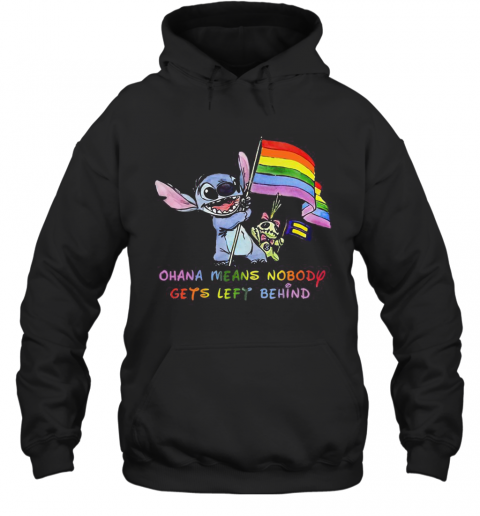 Lgbt Stitch And Scrump Ohana Means Nobody Gets Left Behind T-Shirt Unisex Hoodie