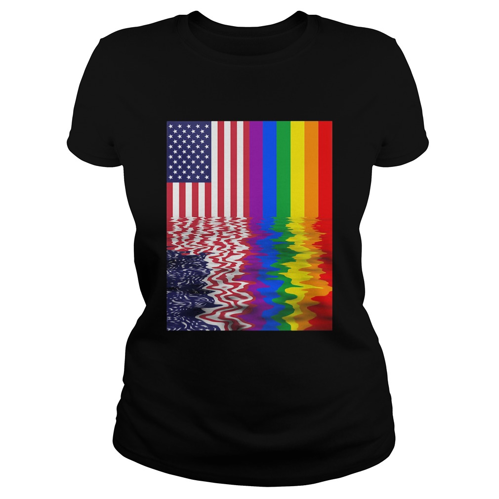 Lgbt american flag independence day Classic Ladies
