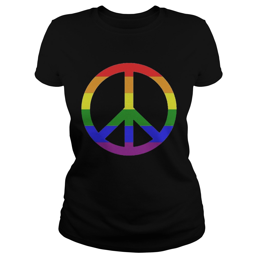 Lgbt rainbow flag hippie symbol Classic Ladies