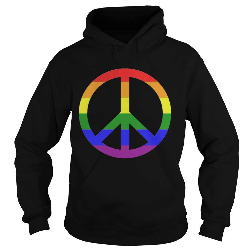 Lgbt rainbow flag hippie symbol Hoodie