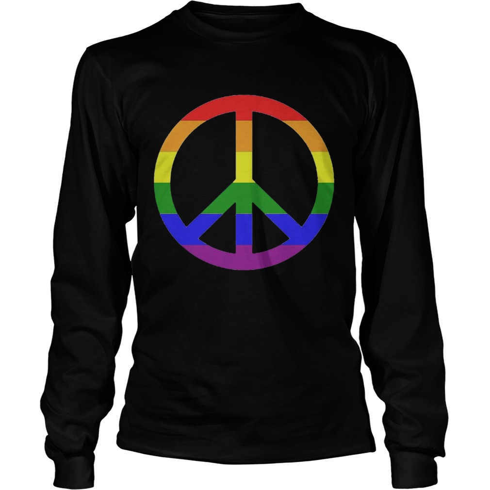 Lgbt rainbow flag hippie symbol Long Sleeve