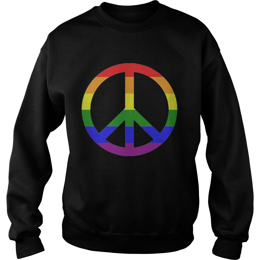 Lgbt rainbow flag hippie symbol Sweatshirt