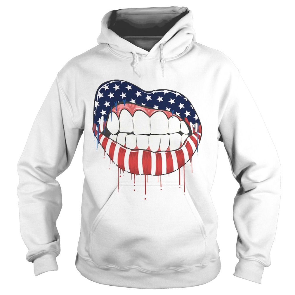 Lips american flag independence day Hoodie